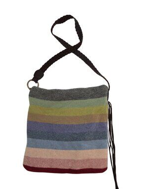 Gap 100% Lambswool Multi-Color Striped Crossbody Bag